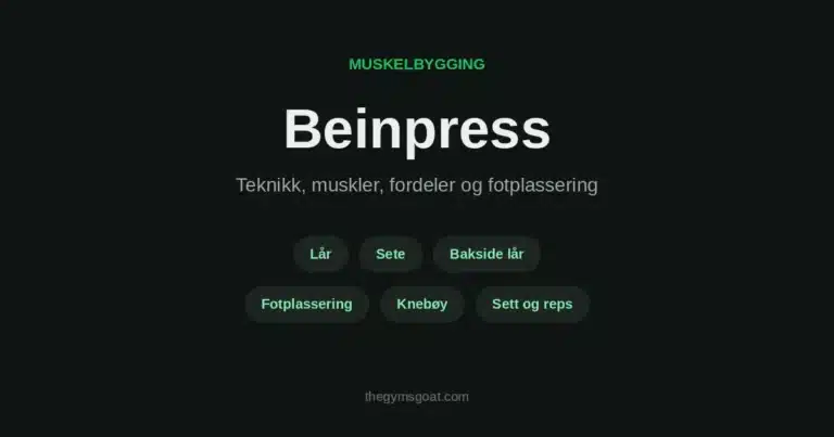 Beinpress: teknikk, muskler, fordeler og fotplassering