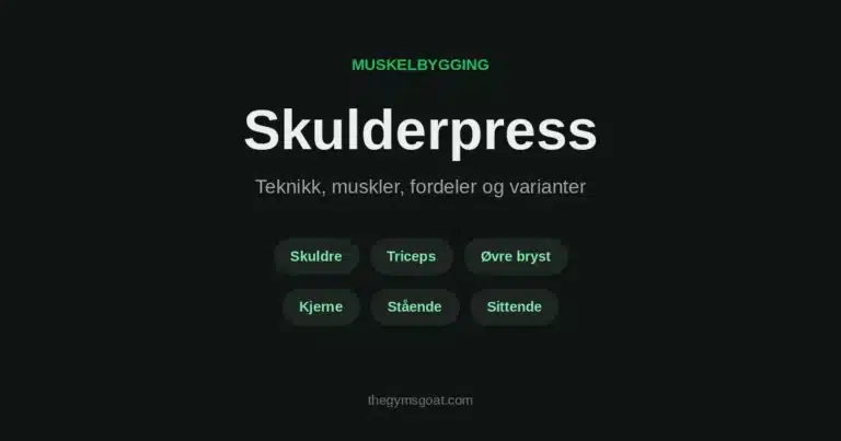 Skulderpress: teknikk, muskler, fordeler og varianter