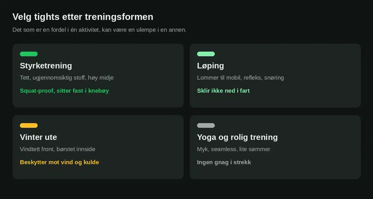 Slik velger du treningstights etter treningsform