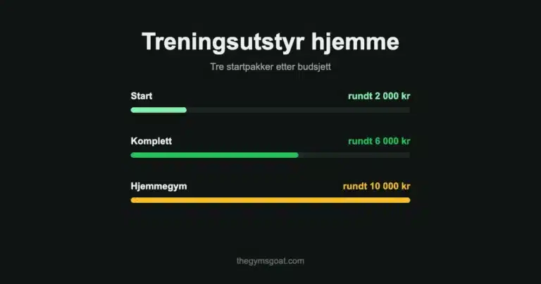 Treningsutstyr hjemme: tre startpakker etter budsjett, fra rundt 2 000 til 10 000 kroner